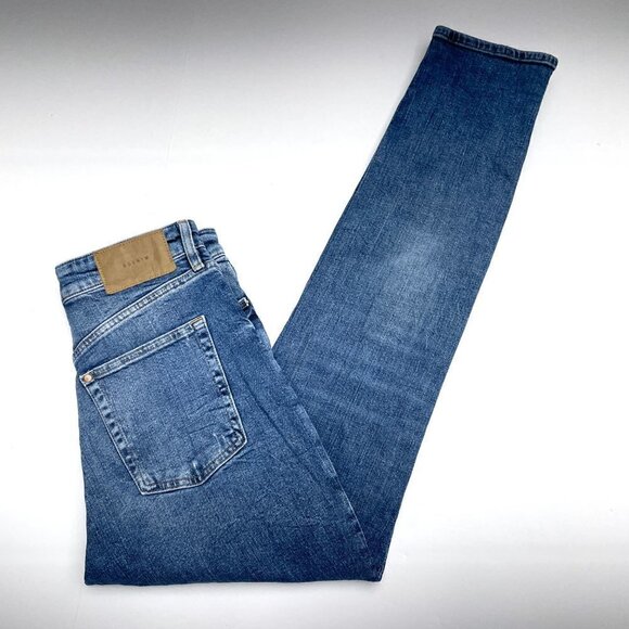 &Denim by H&M Womens Mom Jeans High Rise Button Fly Distressed size 4 length 30" - Picture 10 of 10